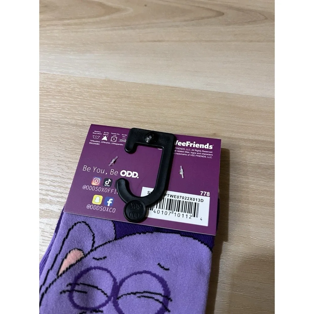 VeeFriends 3D Socks: Empathy‎ Elephant Size 8-12 Purple Vee Friends Odd Sox New